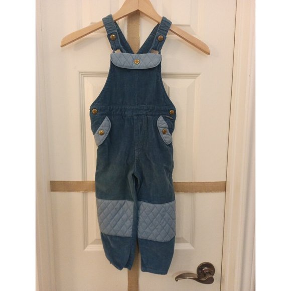 Boys Choozie Blue Corduroy Overalls With Pockets & Knee Patches Size 4T - Picture 1 of 7